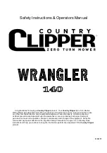 Preview for 1 page of Country Clipper Wrangler 140 Operator'S Manual