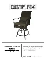 Preview for 1 page of Country Living D71 M80776 Owner'S Manual