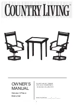 Preview for 1 page of Country Living Seneca 3 Piece Bistro Set AS-J-252-1R/3 Owner'S Manual