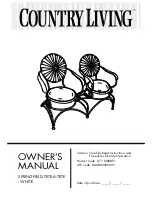 Preview for 1 page of Country Living SPRINGFIELD TETE-A-TETE - WHITE Owner'S Manual