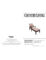 Country Living WOODEN CHAISE LOUNGE Owner'S Manual предпросмотр