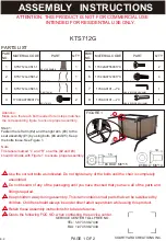 Preview for 1 page of Courtyard Creations KTS712G Assembly Instructions