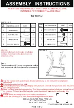 Preview for 1 page of Courtyard Creations TGS20SK Assembly Instructions