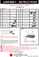 Предварительный просмотр 1 страницы Courtyard Creations TGS38HS Assembly Instructions