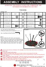 Предварительный просмотр 1 страницы Courtyard Creations TGS40SA Assembly Instructions