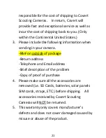 Preview for 21 page of Covert Scouting Cameras AW1-A Instruction Manual