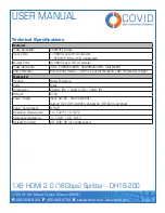 Предварительный просмотр 4 страницы Covid DH18-200 User Manual