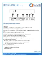 Предварительный просмотр 5 страницы Covid EHB-120 User Manual