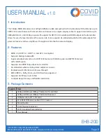 Предварительный просмотр 3 страницы Covid EHB-200 User Manual