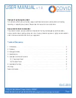 Предварительный просмотр 2 страницы Covid EUC-200 User Manual