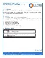 Предварительный просмотр 3 страницы Covid EUC-200 User Manual