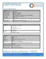 Предварительный просмотр 4 страницы Covid THB-200 User Manual