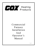 Preview for 1 page of COX HO-225 Installation And Operator'S Manual