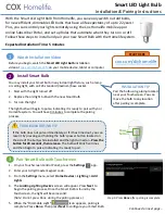 COX Homelife Smart LED Light Bulb Installation & Pairing Instructions предпросмотр