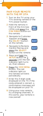 Предварительный просмотр 8 страницы COX MINI BOX BIG BUTTON REMOTE CONTROL Setup Manual