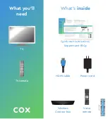 Предварительный просмотр 1 страницы COX Xi6 Quick Start Manual