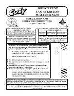 COZY DVCF403B-R and Installation And Operating Instructions Manual preview