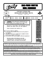 Preview for 1 page of COZY W251F and Installation And Operating Instructions Manual