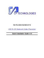 Предварительный просмотр 1 страницы CP TECHNOLOGIES NVR-0204 Quick Installation Manual