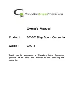 Предварительный просмотр 1 страницы CPC CPC-5 Owner'S Manual