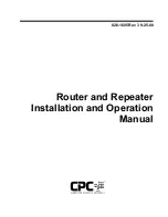 Preview for 1 page of CPC Router and Repeater Installation And Operation Manual