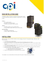 CPI R900 Installation Manual preview