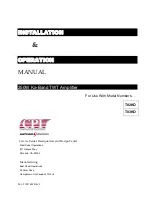 Preview for 1 page of CPI T02KO Installation & Operation Manual