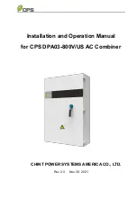 Предварительный просмотр 1 страницы CPS DPA03-800V/US Installation And Operation Manual