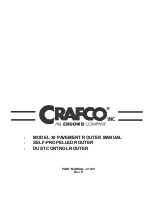 Crafco MODEL 30 PAVEMENT ROUTER Parts Manual preview