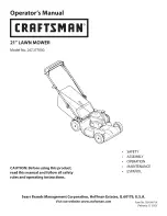 Предварительный просмотр 1 страницы Crafstman 247.377000 Operator'S Manual