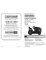 Предварительный просмотр 1 страницы Crafstman 917.25581 Operator'S Manual