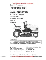 Предварительный просмотр 1 страницы Crafstman 917.28903 Operator'S Manual