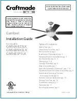 Preview for 1 page of Craftmade BRX52 Installation Manual