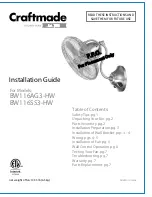 Craftmade BW116AG3-HW Installation Manual preview