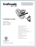 Предварительный просмотр 1 страницы Craftmade BW116AG3 Installation Manual