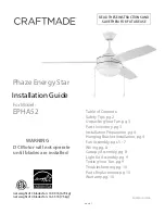 Предварительный просмотр 1 страницы Craftmade Phaze Energy Star EPHA52 Installation Manual