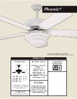 Craftmade Phoenix PX52 Specifications предпросмотр