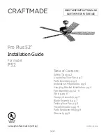 Craftmade Pro Plus P52 Installation Manual предпросмотр