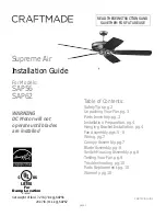 Предварительный просмотр 1 страницы Craftmade Supreme Air SAP56 Installation Manual