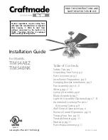 Craftmade TIM54ABZ Installation Manual предпросмотр