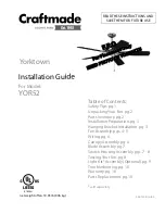 Предварительный просмотр 1 страницы Craftmade YOR52 Installation Manual