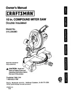 Preview for 1 page of Craftsman 10 IN. COMPOUND MITER SAW 315.23538 Owner'S Manual