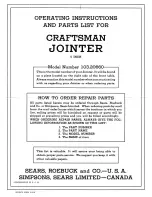 Preview for 1 page of Craftsman 103.20660 Operating & Parts Manual