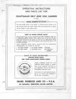 Preview for 1 page of Craftsman 103.22500 Operating Instructions And Parts List Manual