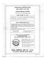 Preview for 1 page of Craftsman 103.23880 Operating Instructions And Parts List Manual