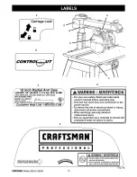 Preview for 16 page of Craftsman #10402 - Professional Laser 10 in. Radial Arm Saw 22010 Operator'S Manual