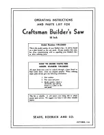 Craftsman 109.22620 Operating And Parts Manual preview