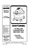 Предварительный просмотр 1 страницы Craftsman 113.170160 Owner'S Manual