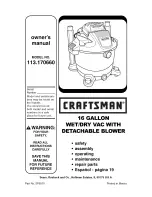 Предварительный просмотр 1 страницы Craftsman 113.170660 Owner'S Manual