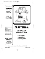 Preview for 1 page of Craftsman 113.177630 Owner'S Manual